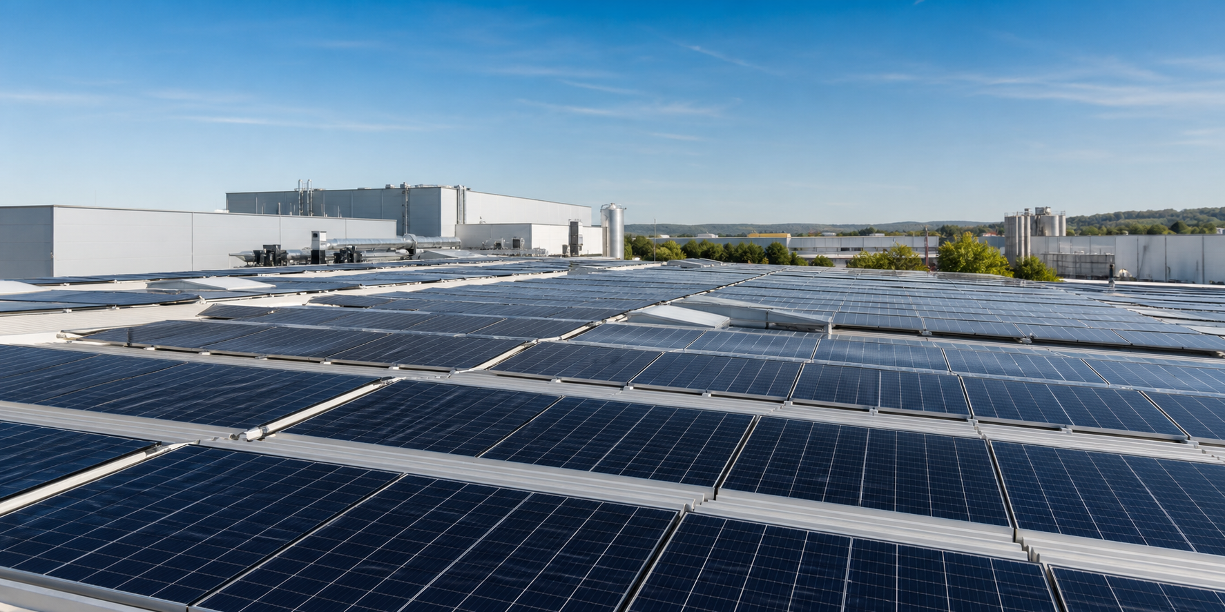 Solar panels installed at the Essa Polymer manufacturing facility